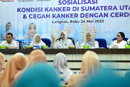 Sosialisasi Pencegahan Kanker di Langkat, Nawal Lubis Sebut Meningkatnya Kasus Kanker Akibat Kurangnya Pemahaman Pencegahan